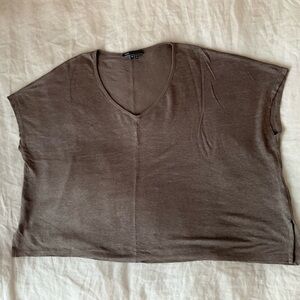 Vince linen oversized brown tee, medium